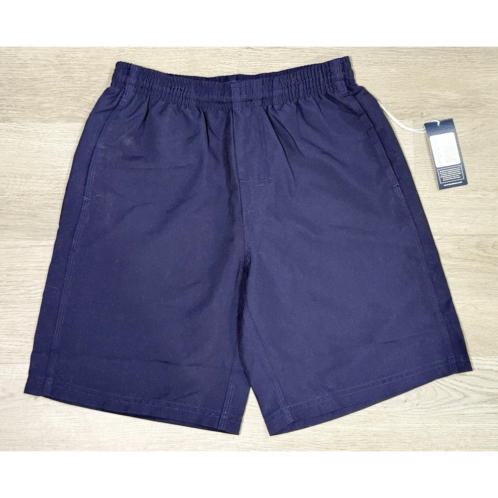 Boast Club Shorts Boy's Size Small Navy Blue Braided Drawstring Stretch NWT